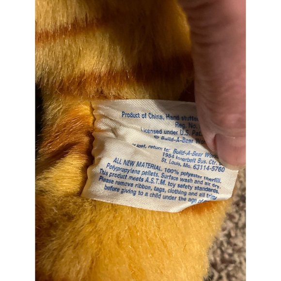 Build A Bear BAB 1997 Tabby Kitty Cat Plush 17 in Orange Striped Soft Vintage - Picture 5 of 6